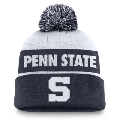 Gorro con dobladillo y pompón universitario Nike para hombre Penn State Nittany Lions Primetime Peak