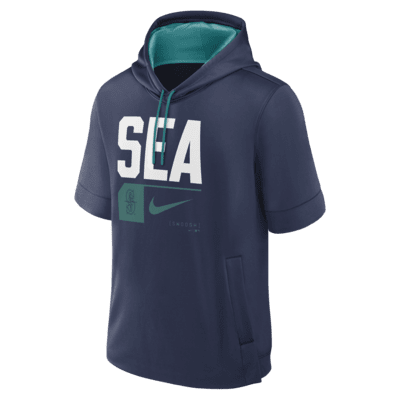 Seattle Mariners Tri Code Lockup Men's Nike MLB Short-Sleeve Pullover Hoodie