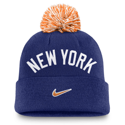 Gorro con dobladillo y pompón Nike de la MLB para hombre New York Yankees Peak