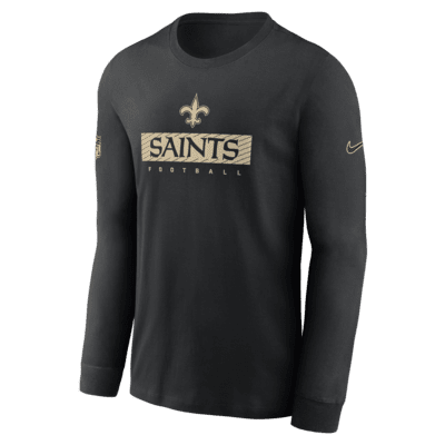 New Orleans Saints Sideline Team Issue Men's Nike Dri-FIT NFL Long-Sleeve T-Shirt