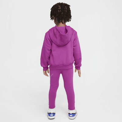 Conjunto de sudadera con gorro de cierre completo y leggings para infantil Nike Shine