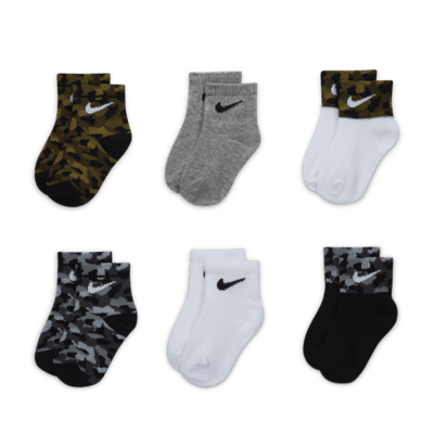 Nike Baby (0-9M) Camo Ankle Socks (6 Pairs)