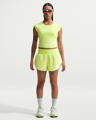 Женские шорты Nike Tempo Flow Swoosh Dri-FIT Mid-Rise Brief-Lined Shorts для бега