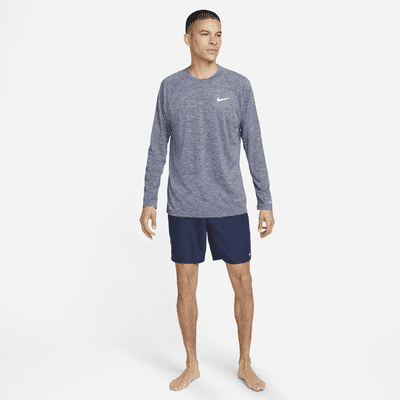 Camiseta Hydroguard de natación de manga larga de tela jaspeada para hombre Nike