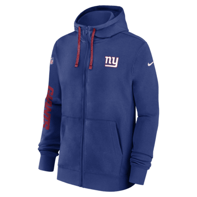 New York Giants Sideline Team Issue Club Men's Nike Full Zip Hoodie