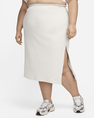 Женская юбка Nike Sportswear Chill Rib Slim Midi Skirt (Plus Size)