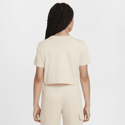 Playera cropped para niña talla grande Nike Sportswear