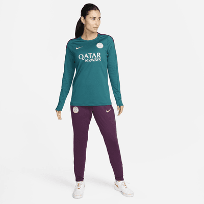 París Saint-Germain Strike Camiseta de fútbol con cuello redondo de tejido Knit Nike Dri-FIT - Mujer