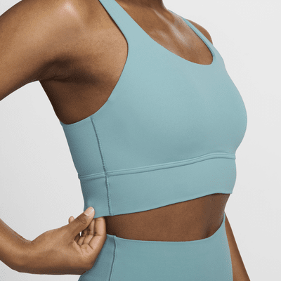 Bra deportivo de media sujeción de corte largo con almohadillas para mujer Nike Zenvy