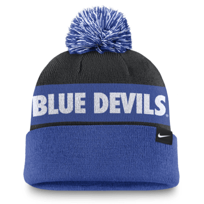 Gorro con dobladillo y pompón universitario Nike para hombre Duke Blue Devils Primetime Peak