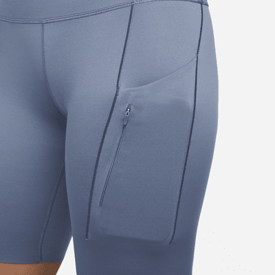 Shorts de ciclismo con bolsillos de tiro alto de 20 cm de sujeción firme para mujer Nike Go