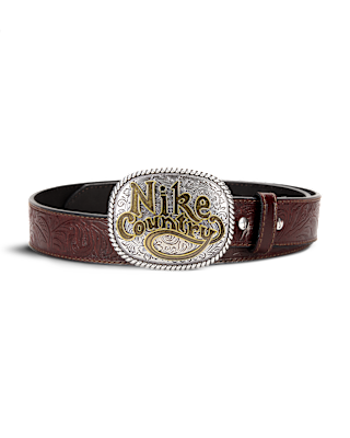Женские  Nike Country Plaque Buckle Embossed Leather Belt