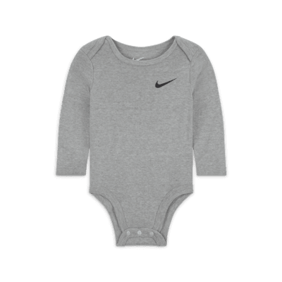 Nike Essentials Baby (0-9M) 3-Pack Long Sleeve Bodysuits