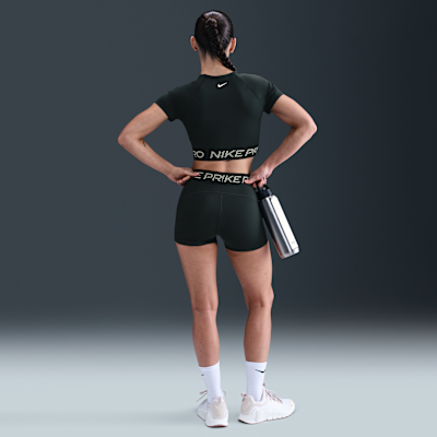 Nike Pro Women's Dri-FIT Short-Sleeve Cropped Graphic Top