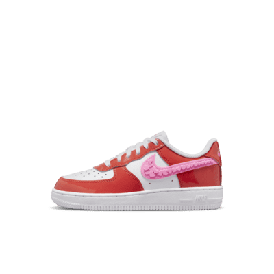 red and pink nike air force 1