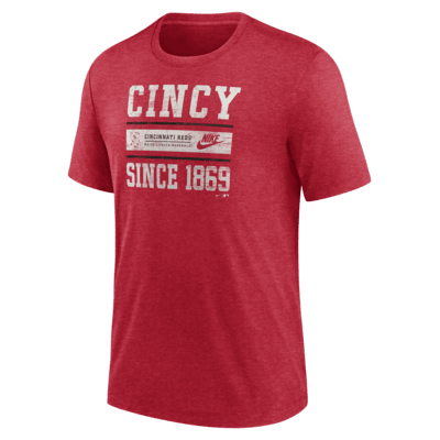 Cincinnati Reds Cooperstown Local Stack Men's Nike MLB T-Shirt