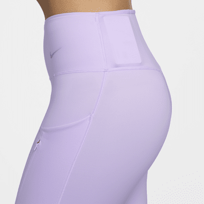 Nike Go Bikershorts met halfhoge taille, zakken en complete ondersteuning voor dames (20 cm)