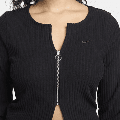 Nike Sportswear Chill Knit Women's Slim Full-Zip Ribbed Cardigan. Nike.com