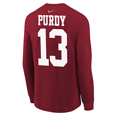San Francisco 49ers Brock Purdy Big Kids' Long-Sleeve NFL T-Shirt