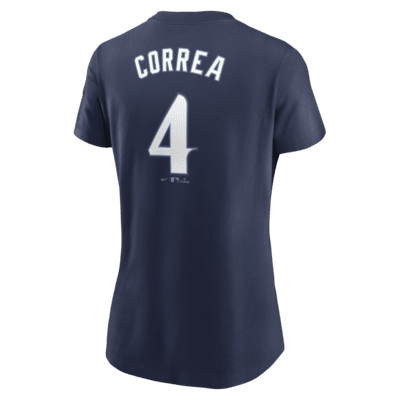 Playera Nike de la MLB para mujer Carlos Correa Minnesota Twins City Connect Fuse