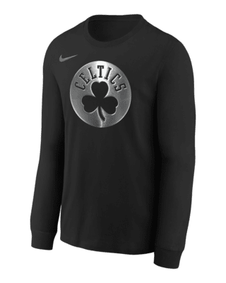 Подростковая футболка Boston Celtics Courtside Big Kids' Nike NBA Boxy Long-Sleeve