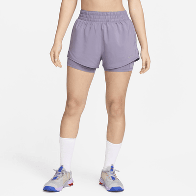 Shorts 2 en 1 Dri-FIT de tiro alto de 8 cm para mujer Nike One