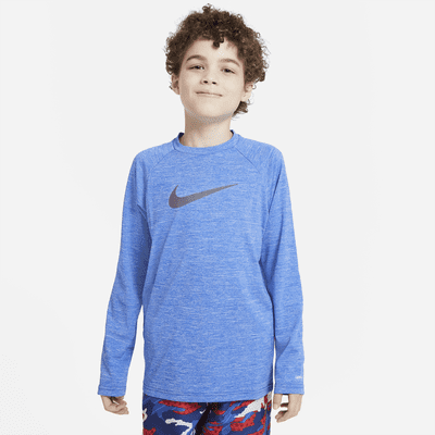 Camiseta de natación Hydroguard de manga larga para niño talla grande Nike Heather