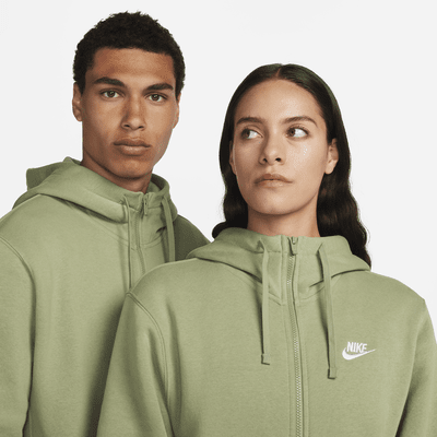 Sudadera con gorro de cierre completo para hombre Nike Sportswear Club Fleece