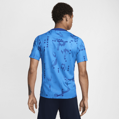 Playera de fútbol de manga corta Nike Dri-FIT para antes del partido para hombre Chelsea FC Academy Pro