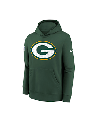Детское худи Green Bay Packers Sideline Club Big Kids' Nike NFL Pullover Hoodie