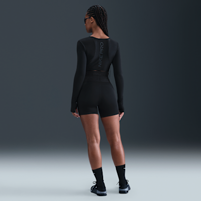 Nike Pro Dri-FIT verkürztes Longsleeve (Damen)