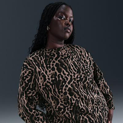 Nike Sportswear Phoenix Fleece Women's Oversized Printed Crew-Neck Sweatshirt (Plus Size)