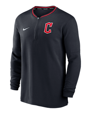 Мужские  Cleveland Guardians Authentic Collection Nike Dri-FIT MLB 1/2-Zip Long-Sleeve Top