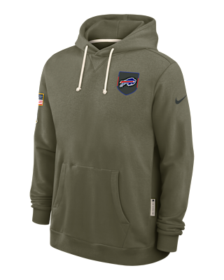 Мужское худи Buffalo Bills Salute to Service Sideline Dominant Force Nike Dri-FIT NFL Pullover Hoodie