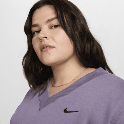 Nike Sportswear Phoenix Fleece Women's Oversized Cropped V-Neck Top (Plus Size)