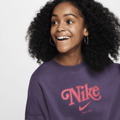 Sweat court en tissu Fleece Nike Sportswear pour fille