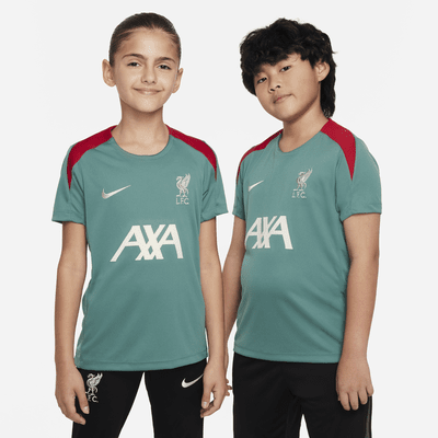 Liverpool FC Strike Nike Dri-FIT knit voetbaltop met korte mouwen voor kids