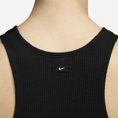 Top de bikini de cuello alto para mujer Nike Swim Elevated Essential