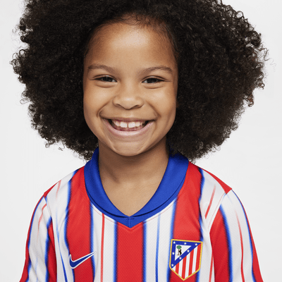 Atlético Madrid 2024/25 Stadium Home Younger Kids' Nike Football Replica 3-Piece Kit