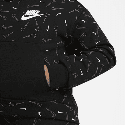 Nike Sportswear Big Kids' (Girls') Printed Fleece Hoodie (Extended Size)