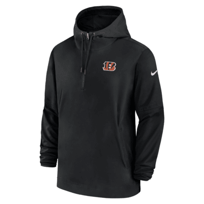 Cincinnati Bengals Sideline Men's Nike NFL 1/2-Zip Hooded Jacket.