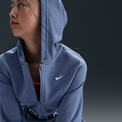 Felpa con cappuccio e zip a tutta lunghezza Dri-FIT Nike Pro Fleece – Ragazza