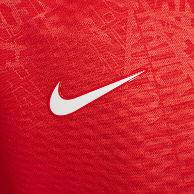 Playera de fútbol de manga corta Nike Dri-FIT para antes del partido para niños talla grande USMNT Academy Pro