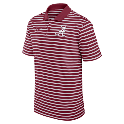 Polo universitario Nike Dri-FIT para hombre Primetime Victory Striped de los Alabama Crimson Tide