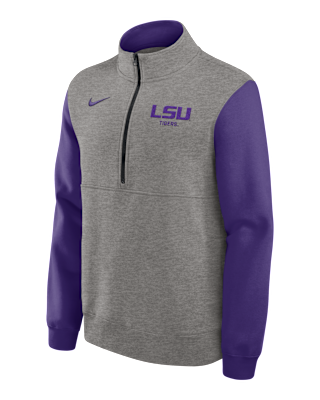 Мужские  LSU Club Nike College 1/2-Zip Crew