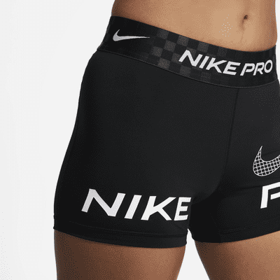 Calções de treino de 8 cm de cintura normal com grafismo Nike Pro Dri-FIT para mulher