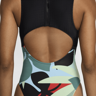 Traje de baño de una sola pieza con abertura en la parte posterior para mujer Nike Swim