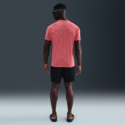 Camiseta Hydroguard de natación de manga corta de tela jaspeada para hombre Nike