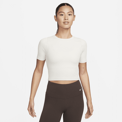 Nike Zenvy Rib Women's Dri-FIT Short-Sleeve Cropped Top. Nike MY