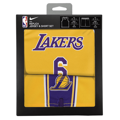 LeBron James Los Angeles Lakers Icon Edition Older Kids' (Boys') Nike NBA Jersey and Shorts Box Set